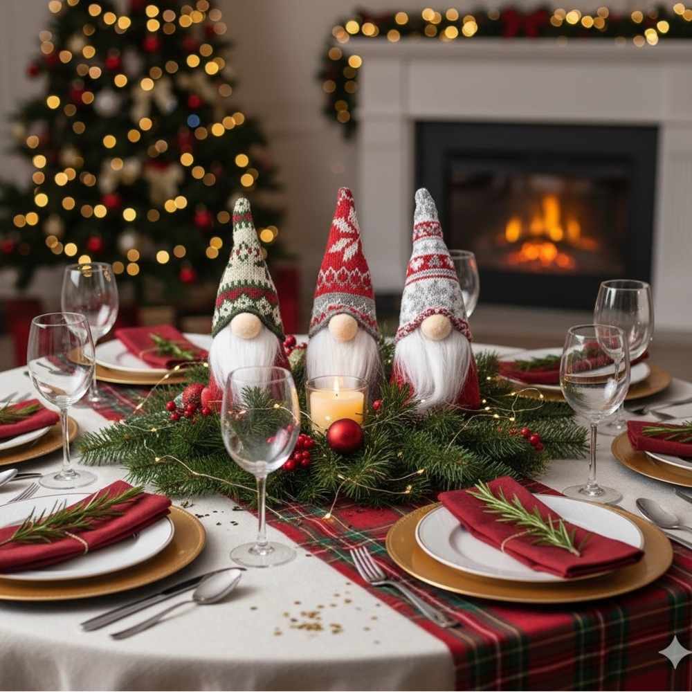 Snowflake Knitted Hat Forest Old Man Gnomes